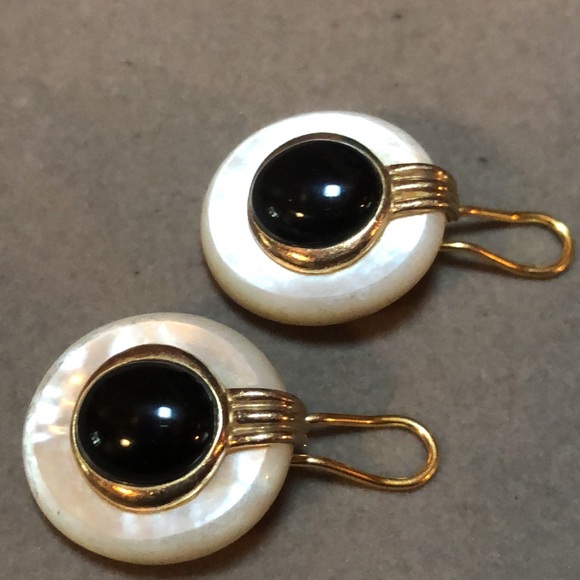 Kai Yin Lo Kylo 925 Onyx & Mother Of Pearl Clip On - Picture 11 of 14